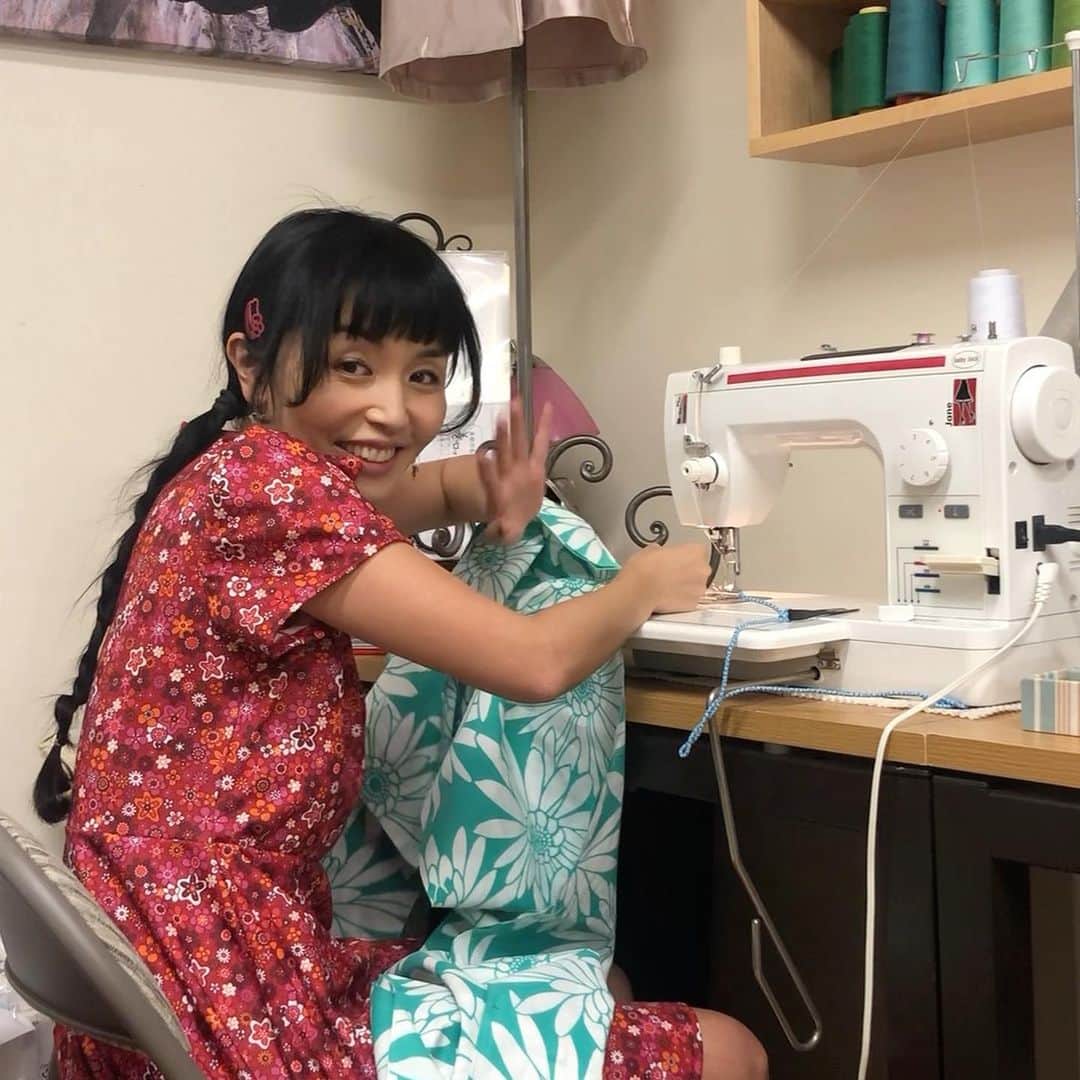まりかさんのインスタグラム写真 - (まりかInstagram)「新しいワンピース👗作りました。 I made it. I love Sewing (=´∀｀)💋💕👗 #sewingmarica」10月28日 9時32分 - maricahase