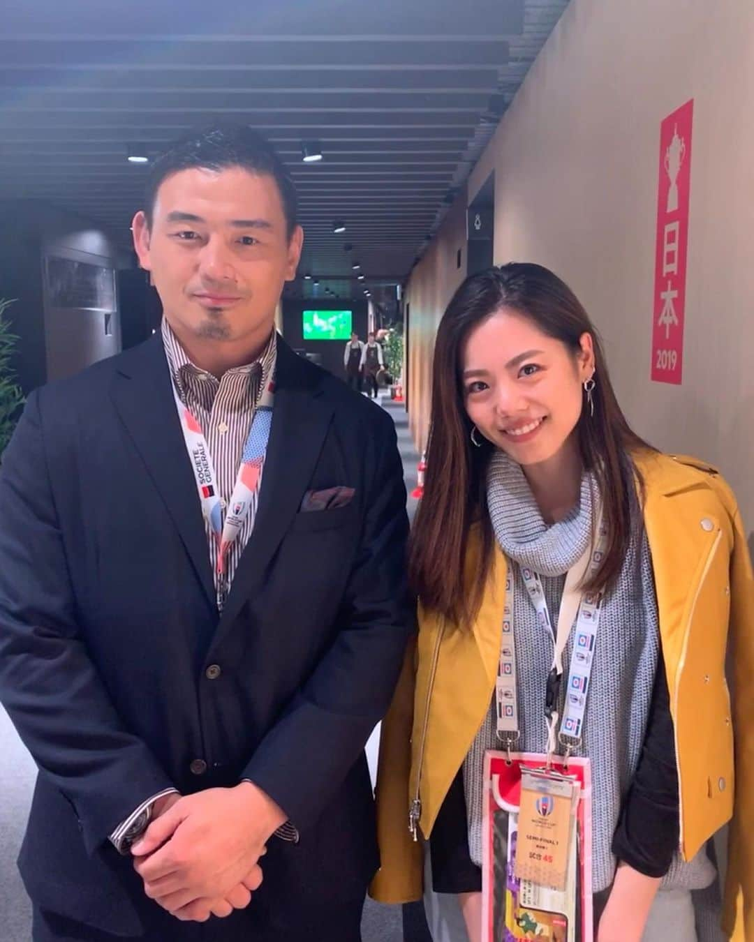 坪井保菜美さんのインスタグラム写真 - (坪井保菜美Instagram)「RUGBY WORLD CUP ご招待頂き、準決勝を観戦してきました🏉 会場に向かう途中、ここは海外か？と思うほど海外の方がたくさん。国際試合満載の雰囲気を楽しみながら、初めてのラグビー観戦に刺激たっぷり。 すごい盛り上がりでした👏🏻 ・ #rwc2019 #rwc #rugby #rugbyworldcup #japan #england #englandrugby #newzealand #semifinal  #リポビタンd #日本代表」10月28日 10時45分 - honamitsuboi