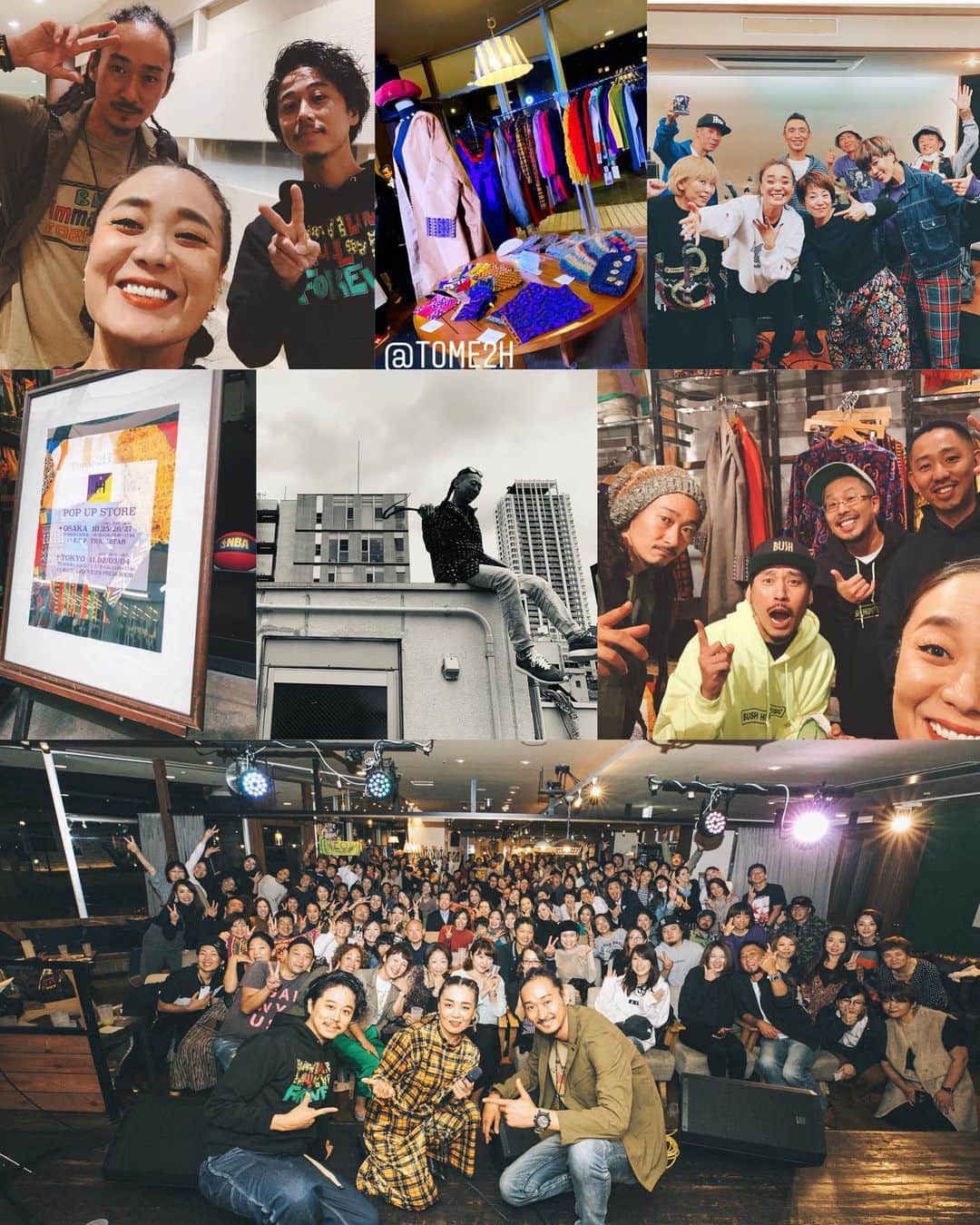 PUSHIMさんのインスタグラム写真 - (PUSHIMInstagram)「大移動の2週間。 先週の金曜日、大阪なんばパークス７階の #702CAFE&DINNER にて、 PUSHIMファンの集い #GrooPeeParty 主催『TIME FOR US vol.3』を初めて地元大阪で行いました。 お越しになられた皆さま本当にありがとうございます。 Guestsに、DiDistanceのMVにも出演したReggae Selector @ogajahworks がBGMを、韻シストからGuitar TAKUとのTALK&LIVE をし、笑いっぱなしの大阪STYLE SHOW CASEでした。 #私神さまちゃうで　 OGAちゃんタクちゃん 2人の事大好きです。ありがとう。  いつも私の音楽を聴いてくれる皆さまに感謝。私を理解してくれている皆んなのあたたかい心に感謝です。  前ちゃんよっさん入江さんMARUちゃんタコライス師匠に感謝‼︎ #702cafe の皆さま高橋マシさん ありがとうございました。  そして、次の日。 アメ村ORANGE STREETにある @esp_trickstar で 、 自身の洋服ブランド　 @Tome2H POPUP SHOPを開催。 たくさんの方にお越し頂きありがとうございます！ 皆さんと近くでゆっくりお会い出来る時間がとても楽しかったです。 購入された服で、寒い冬を彩りある日にして下さい。  願っとります！ お店のスタッフのみんなめちゃ優しいし、明るい人たち。お疲れ様でした！ 是非お店に行ってみてください。 Ryo君, OGAちゃん, チャリやん, PANCHO, サーペント, Persia,ハラQさん, marsha, maruちゃんand more  love you guys!  そして、今日はHOMEGROWN/CHINO/CHICA と FIREしまくりのリハーサルをしました。 11月も歌うよ！#HOMEGROWNband #CHINO #CHICA . . #PUSHIM #TIMEFORUSvol3  #韻シストTAKU #ogajahworks #よっさん　#高梨マシ #702cafe  #Tome2H #POPUPSHOP #ESPTRICKSTAR #立花通り #ORANGSTREET #アメ村　#Groovillage」10月29日 2時35分 - shinoyama_pushim