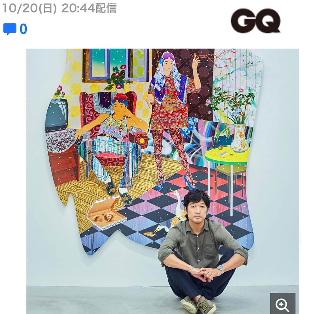 松山智一のインスタグラム：「Thanks again @GQJapan @okiura_gqjapan  Full article https://www.gqjapan.jp/culture/article/20191020-matsuyama-tomokazu-interview . Photo: Raihei Okada」