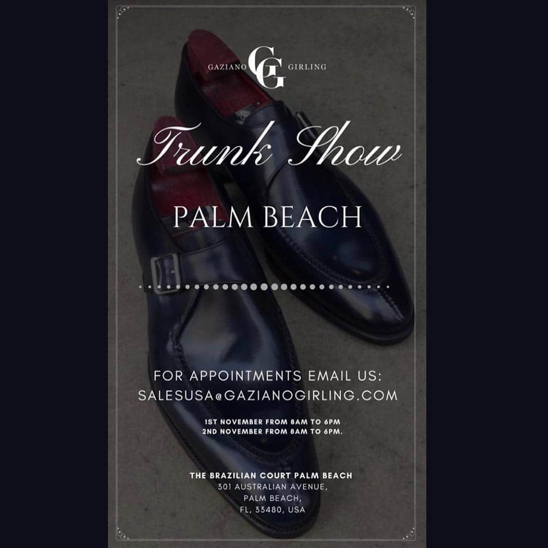 ガジアーノ&ガーリングさんのインスタグラム写真 - (ガジアーノ&ガーリングInstagram)「Gaziano Girling will be in Palm Beach Florida at the beginning of November with our next trunk show. #gazianogirling#trunkshows#luxuryshoes#florida#palmbeach」10月28日 22時31分 - gazianogirling