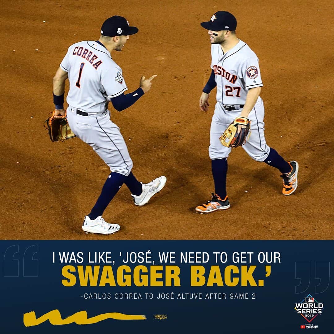 MLBさんのインスタグラム写真 - (MLBInstagram)「The Astros had one choice after Game 2.  Hop out of bed and turn their swag on.」10月29日 3時29分 - mlb