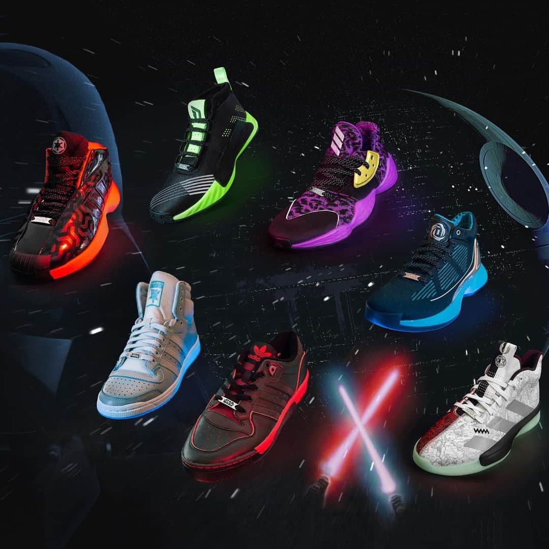 HYPEBEASTさんのインスタグラム写真 - (HYPEBEASTInstagram)「@hypebeastkicks: @adidashoops and @starwars have joined forces for a lightsaber-inspired pack. Each silhouette takes on dual-branding and small 'Star Wars'-inspired detailing referencing Luke Skywalker, Darth Vader & more. All of the models are expected to arrive via the adidas web store on November 1.⁠⠀ Photo: @adidas」10月29日 19時47分 - hypebeast