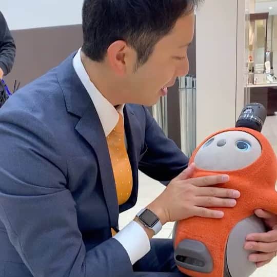 のインスタグラム：「あらら、寝ちゃった😴家にいてくれたら、子どもたち喜ぶだろうなぁ👦🏻👧🏻🤖 #ロボット #ラボット #lovot #メーテレ #アナウンサー #倉橋友和」