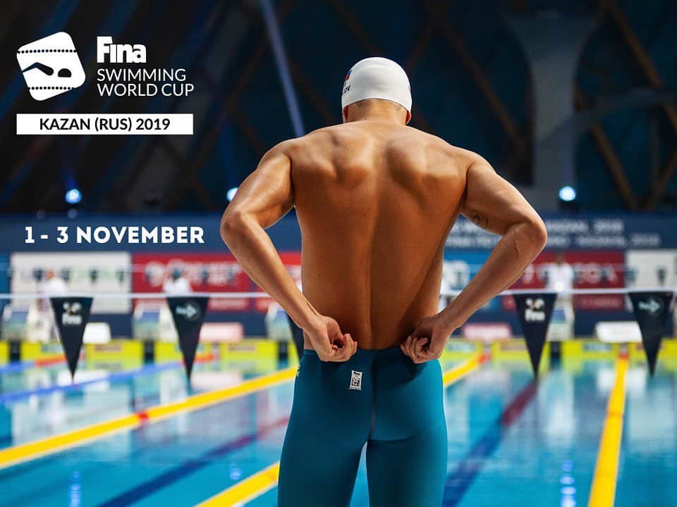 ウラジミール・モロゾフのインスタグラム：「Coming up #swc19 in KAZAN!  Предпоследний этап Кубка Мира пройдет в любимом городе и обещает быть самым конкурентноспособным. Приходите поболеть и посмотреть на сильнейших пловцов мира!」