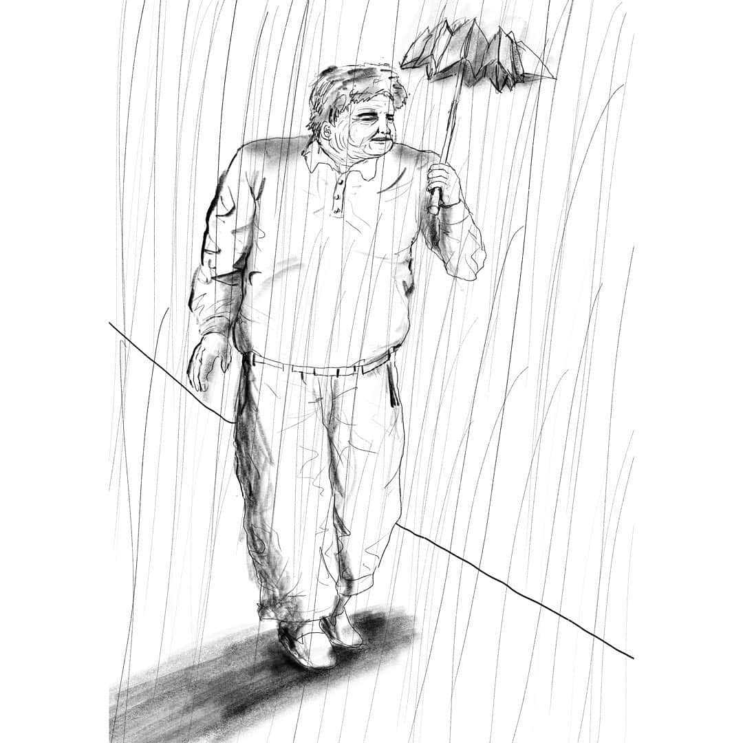 浅野忠信さんのインスタグラム写真 - (浅野忠信Instagram)「I saw the old man like this.  He was walking in the rain, but his umbrella was not open enough and he was not under it.」10月30日 3時46分 - tadanobu_asano