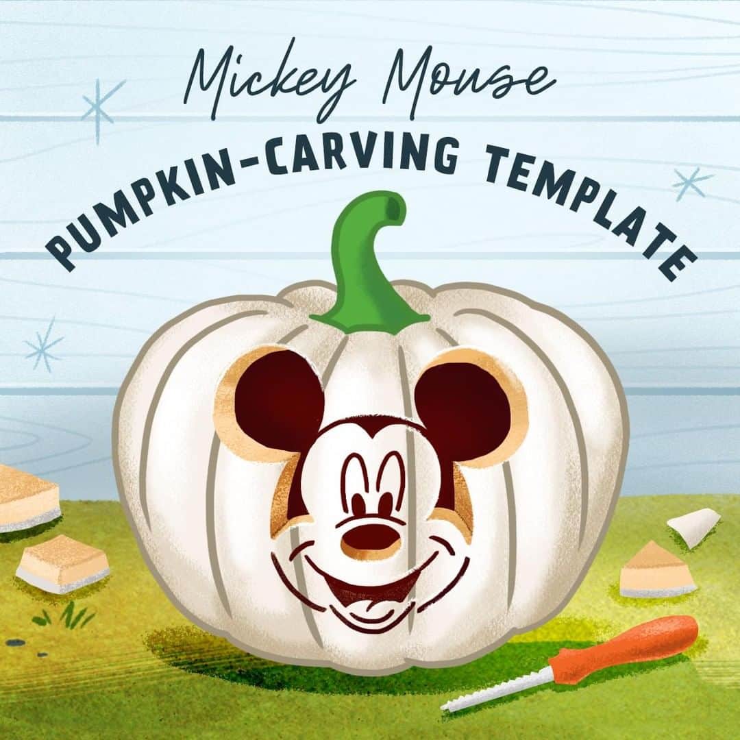 ミッキーマウスさんのインスタグラム写真 - (ミッキーマウスInstagram)「No tricks here — just a treat for you! 🎃 Make your own Mickey pumpkin using our free printable template at the link in bio!」10月30日 7時25分 - mickeymouse