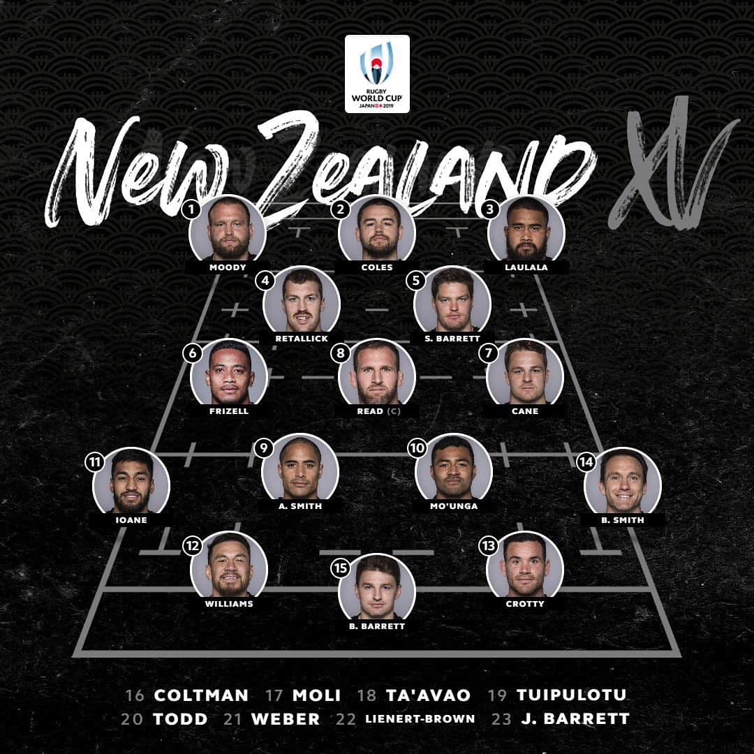 ラグビーワールドカップさんのインスタグラム写真 - (ラグビーワールドカップInstagram)「.﻿ 🚨メンバー発表🚨﻿ ニュージーランド代表🇳🇿が、3位決定戦 v ウェールズ代表🏴󠁧󠁢󠁷󠁬󠁳󠁿のメンバーを発表❗️ ﻿ .﻿ 11月1日（金）18:00キックオフ❗️﻿ .﻿ #RWC2019 #NZLvWAL #RWC東京 #WebbEllisCup #RWCFinal #NZL #TeamAllBlacks #BACKBLACK #Rugby #Rugbygram #ラグビー」10月30日 12時22分 - rugbyworldcupjp
