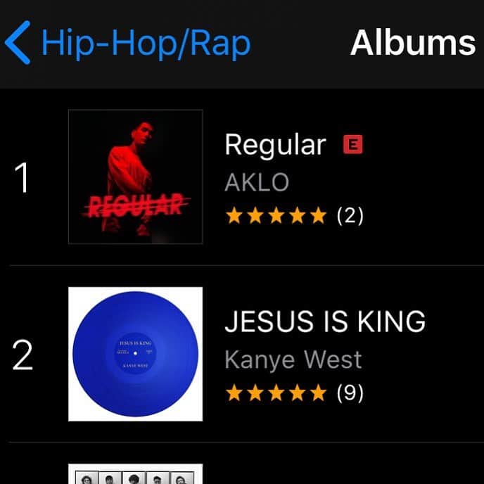 AKLOさんのインスタグラム写真 - (AKLOInstagram)「iTunes Hip Hop Chart!! 今回Kanye先輩が居たので1位難しいと思ってたけど、皆さんのおかげで行けたよーー!! やべー🎉🎉🎉🎉」10月30日 19時26分 - aklovision