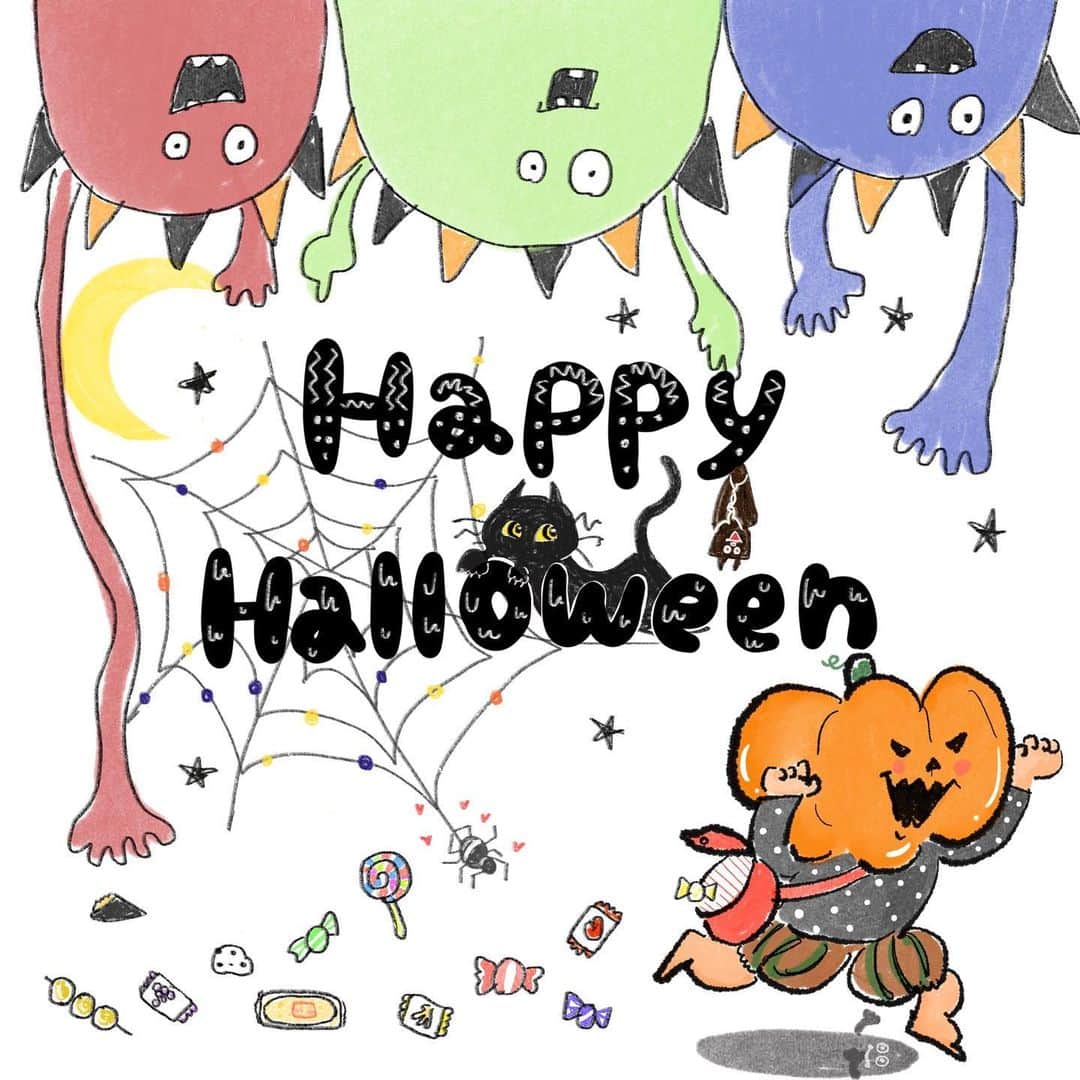 大西暁子さんのインスタグラム写真 - (大西暁子Instagram)「🎃Happy Halloween🎃﻿ ﻿ #Halloween #イラスト #大西暁子 #Akkey #ツイートアート #illustration #japan #🍡」10月31日 11時09分 - akiko_onishi11