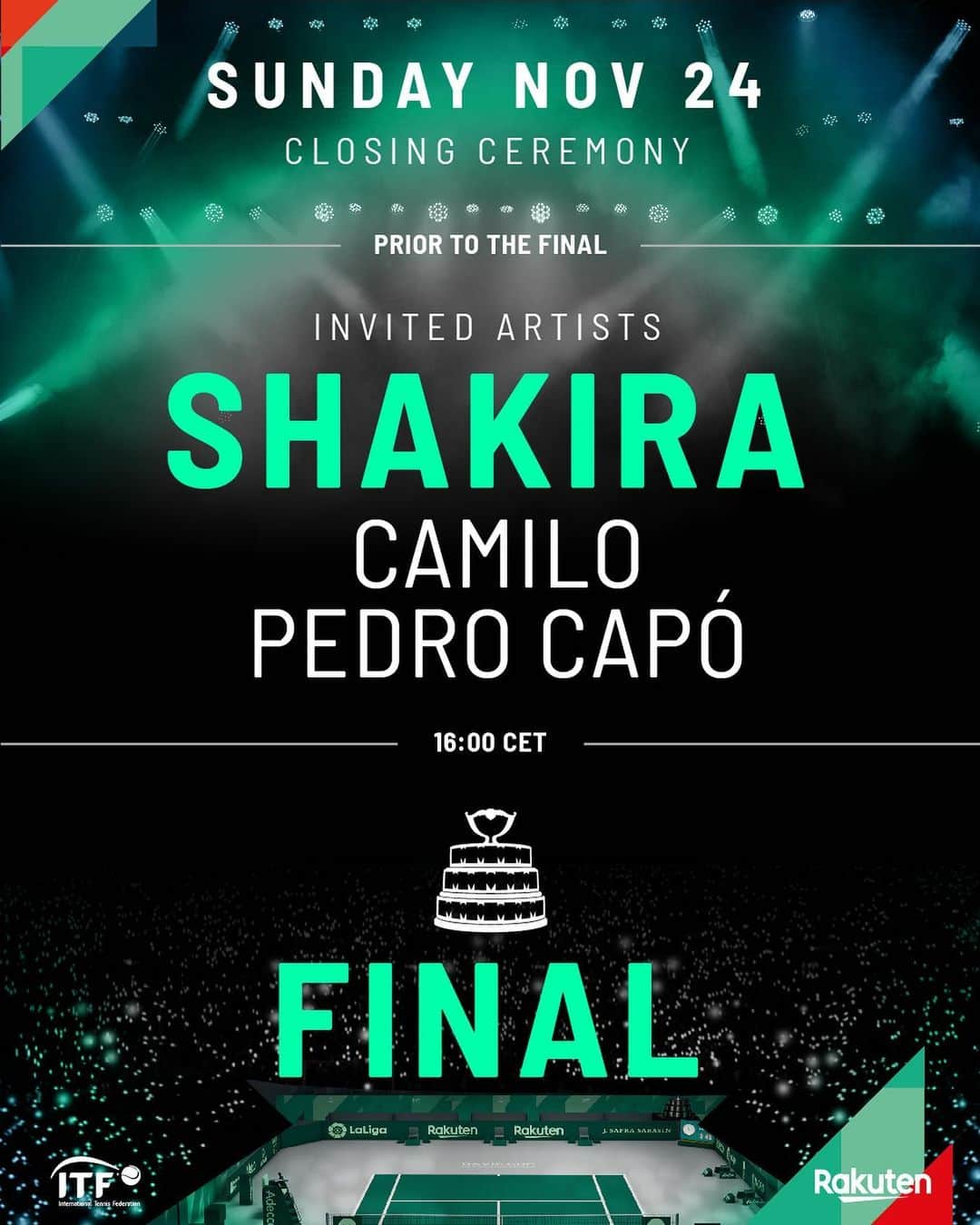 シャキーラさんのインスタグラム写真 - (シャキーラInstagram)「CONFIRMED! Shak will perform at the @DavisCupFinals Closing Ceremony in Madrid on Nov 24 with Camilo and Pedro Capó! CONFIRMADO! Shakira actuará en la Ceremonia de Clausura de la #DavisCupMadridFinals el 24 de Noviembre en Madrid con @camilomusica y @pedrocapo!  ShakHQ」10月31日 4時54分 - shakira