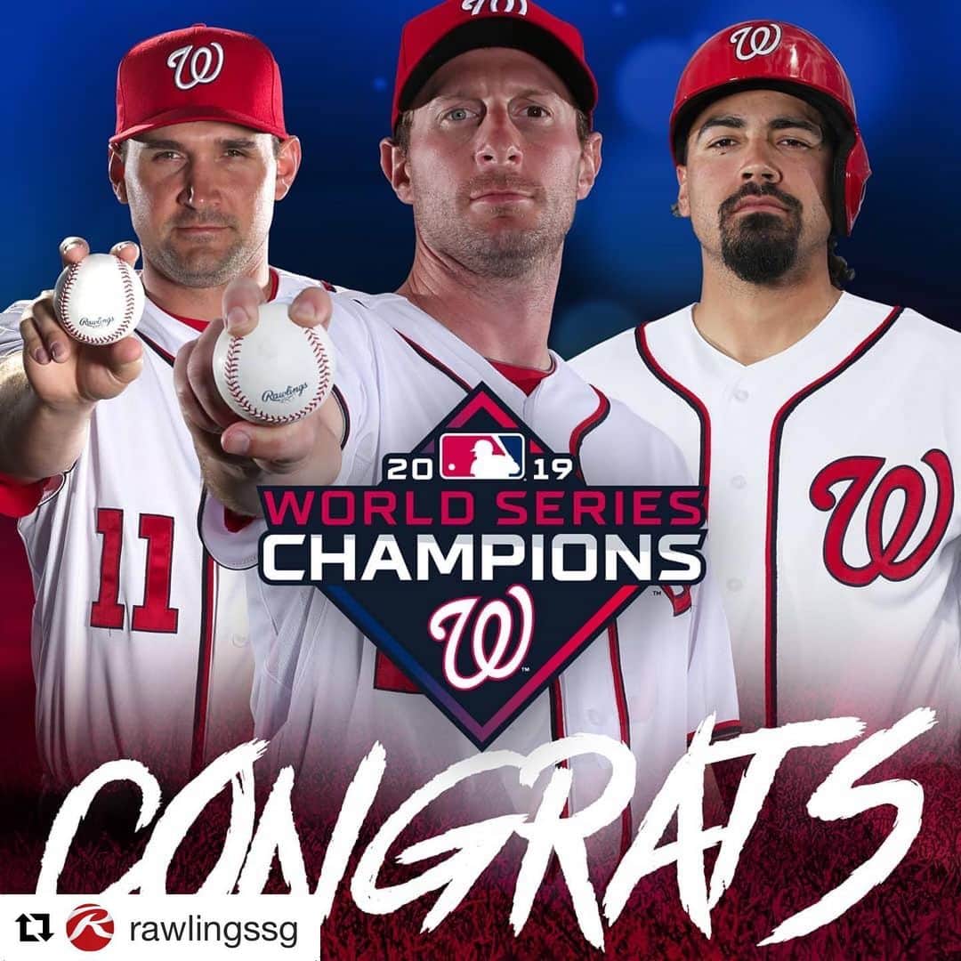 Rawlings Japanさんのインスタグラム写真 - (Rawlings JapanInstagram)「#Repost @rawlingssg with @get_repost ・・・ The @nationals are the 2019 #WorldSeries Champions! Congrats to the Nationals! #Postseason @rawlings_japan_llc」10月31日 13時26分 - rawlings_japan_llc