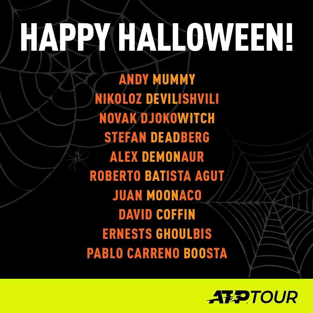 ATP World Tourさんのインスタグラム写真 - (ATP World TourInstagram)「Let’s have some skele-fun 🎃 How many can you think of? 👻 . . #HappyHalloween #Halloween #Tennis #ATPTour」10月31日 17時10分 - atptour