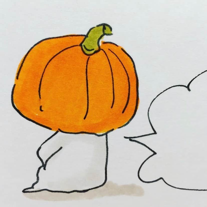 おおたうにさんのインスタグラム写真 - (おおたうにInstagram)「かぼちゃさん🎃ふたたび #今日のおえかき #i drawingeveryday #illustration #halloween #かぼちゃさん #outauni #おおたうに」10月31日 17時39分 - outa_uni