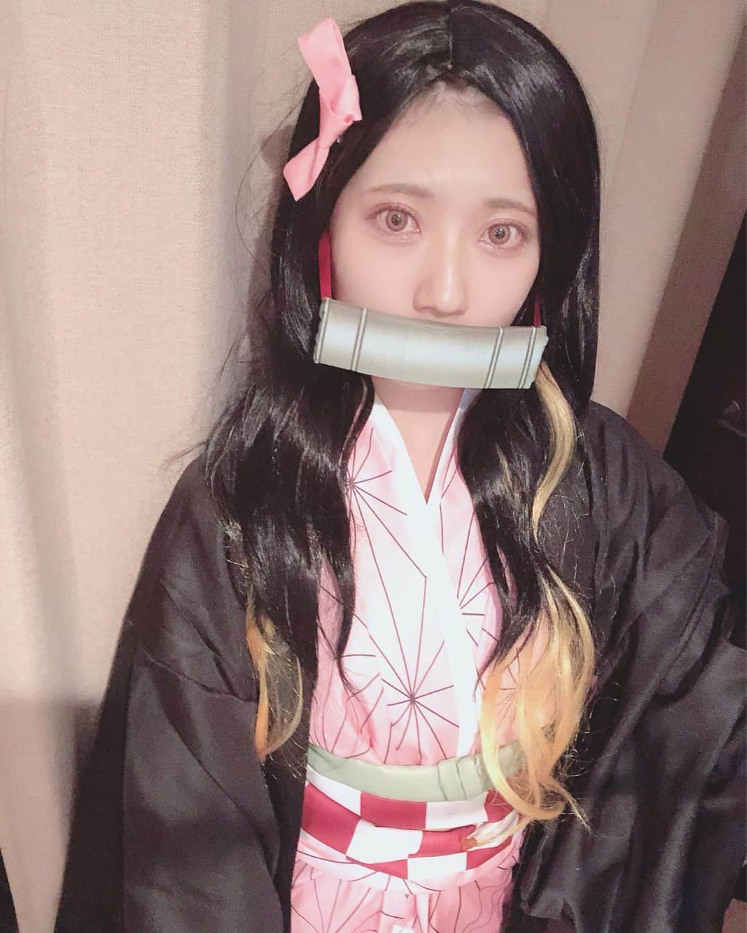 山田麻莉奈さんのインスタグラム写真 - (山田麻莉奈Instagram)「. #鬼滅の刃 #竈門禰豆子 #コスプレ .」10月31日 21時02分 - marina.yamada_324