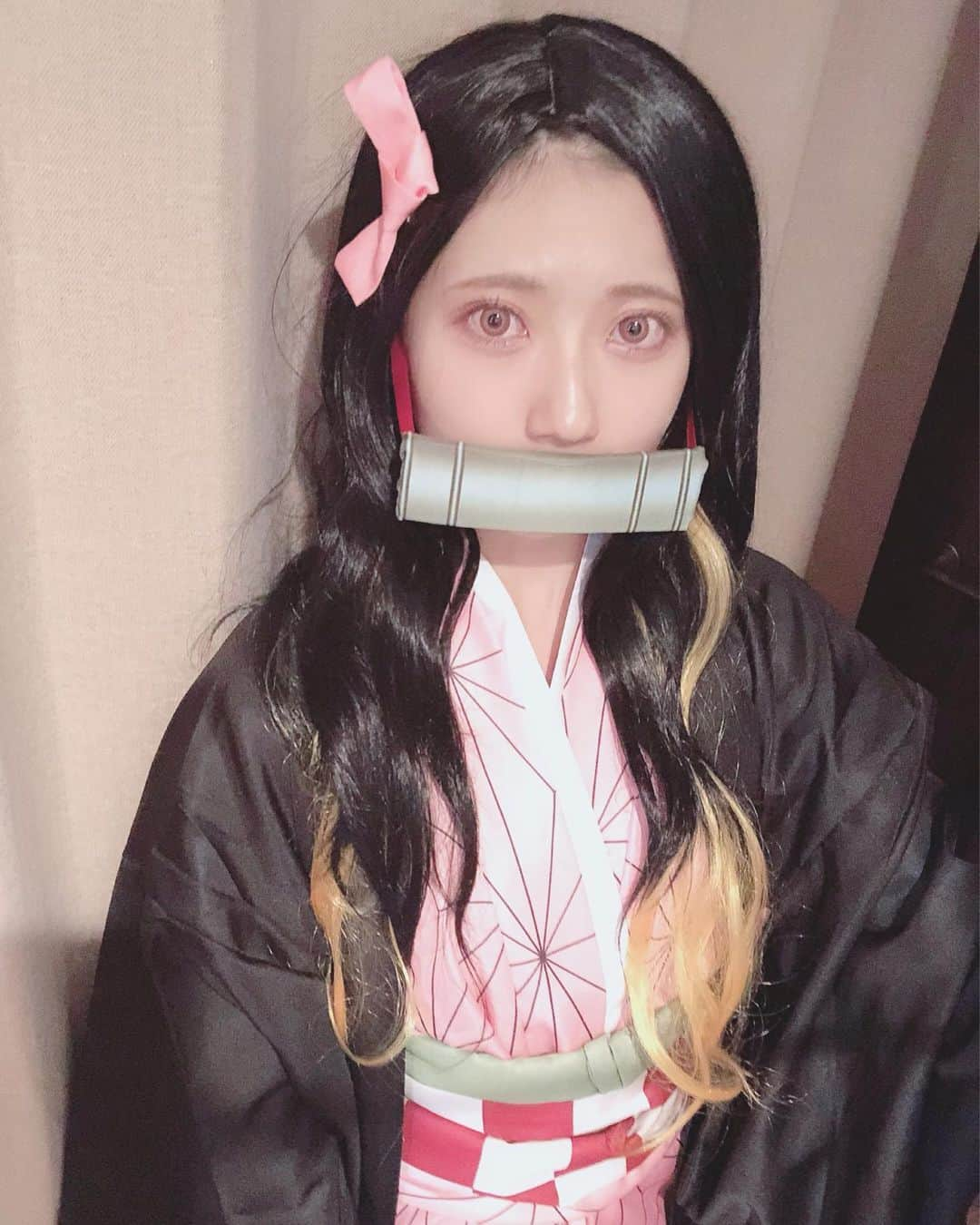 山田麻莉奈さんのインスタグラム写真 - (山田麻莉奈Instagram)「. #鬼滅の刃 #竈門禰豆子 #コスプレ .」10月31日 21時02分 - marina.yamada_324