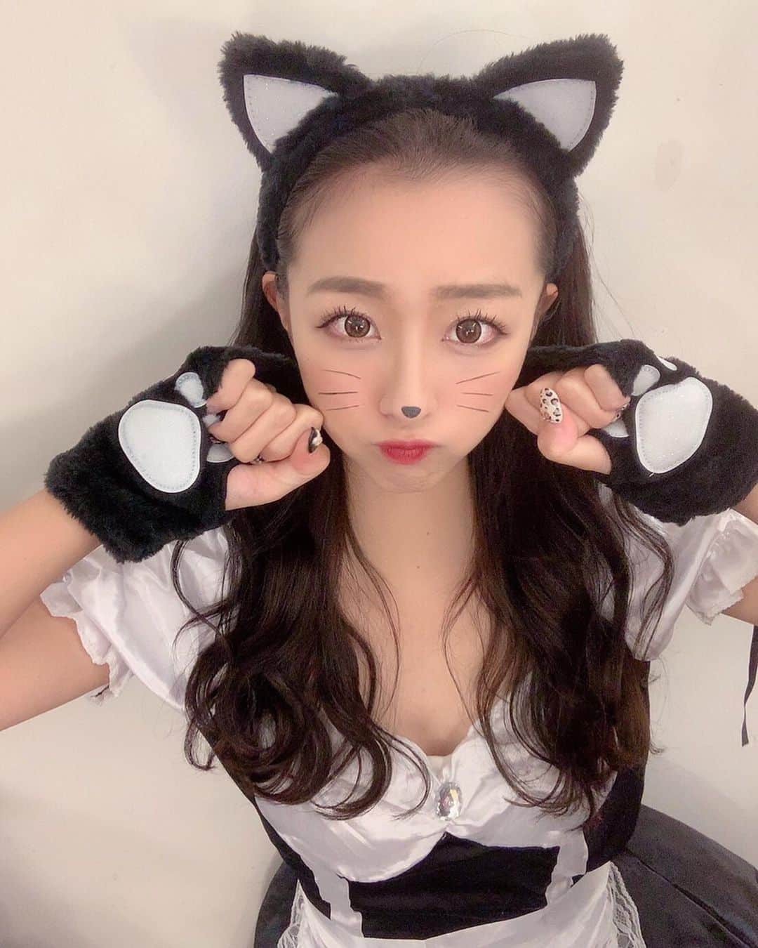 渡辺葉月さんのインスタグラム写真 渡辺葉月instagram はっぴーはろうぃん Halloween Halloweencostume はろうぃん ハロウィン コスプレ ハロウィンコスプレ ハロウィン仮装 仮装 メイド服 メイド 猫 コスプレ 猫目 猫メイク 10月31