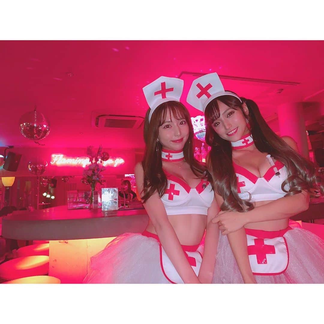 堀尾実咲のインスタグラム：「みんめろはろうぃん🐰🎃🐰 #ハロウィン #halloween #渋谷ハロウィン #渋ハロ #ナース #コスプレ」