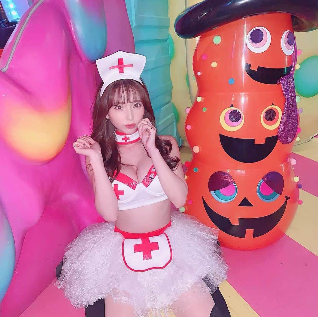 堀尾実咲のインスタグラム：「🎃❤️💉💋🍬 #ハロウィン #halloween #渋谷ハロウィン #渋谷ハロウィン2019 #渋ハロ #ナース #コスプレ」