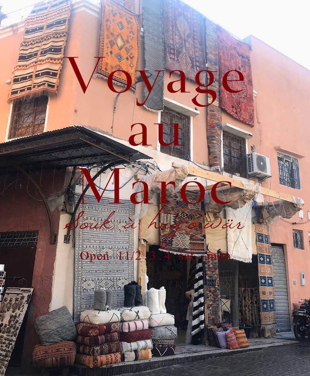 masakiさんのインスタグラム写真 - (masakiInstagram)「🇲🇦 Voyage au Maroc Souk à HUG Ō WäR いよいよ明日からはじまりますー モロッコ買付アイテムもりもり @ornedefeuilles  @yukiii_moroc  @souvenirdeparis  写真はイメージです♡  詳しくは @hugowar_vintagechic  をご覧ください！  夜はクロスshopがエキゾチックな雰囲気に包まれる 一夜限りのソワレドマラケシュだよ💃 ケータリングフードは @tabebito_catering りえちゃんの おいしい料理で おもてなし。 ベリーダンスもあるよ たのしみー♡ わたしのダンスじゃないからねw  #ソワレドマラケシュは完全チケット制 #クロスは2日18時クローズです」11月1日 11時06分 - mogurapicassowols