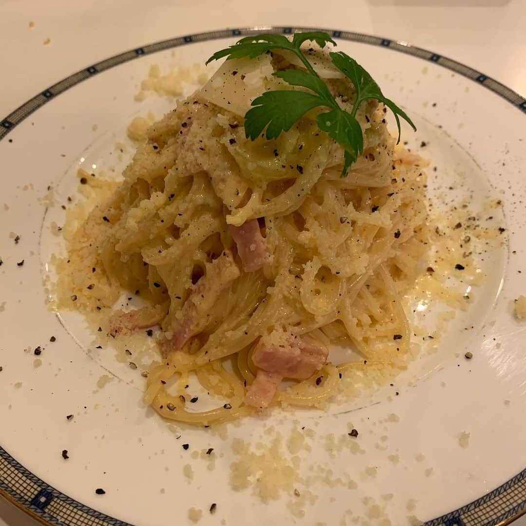 アイアム野田のインスタグラム：「わあ！素敵なカルボナーラ〜❤️」
