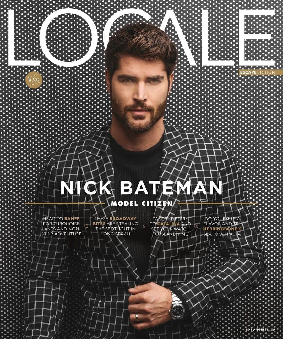 ニック・ベイトマンのインスタグラム：「My New Locale Magazine Cover ♠️ • • @localemagazine Photographed @corey_wilson  Written By: @lachicamericaine  Styled By: Joseph Rene Groomed By: @beautycravebyjennmau  Suit : @husseindalla_」