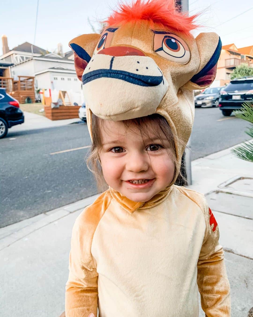 クリスティン・ヒルデブランドのインスタグラム：「Happy Halloween from our little Simba 🦁🦁🦁🦁🦁 🍬🍫🍭🍬🍫🍬🍭make sure you scroll through to hear him roar 😉🥰 #thelionking #happyhalloween🎃」