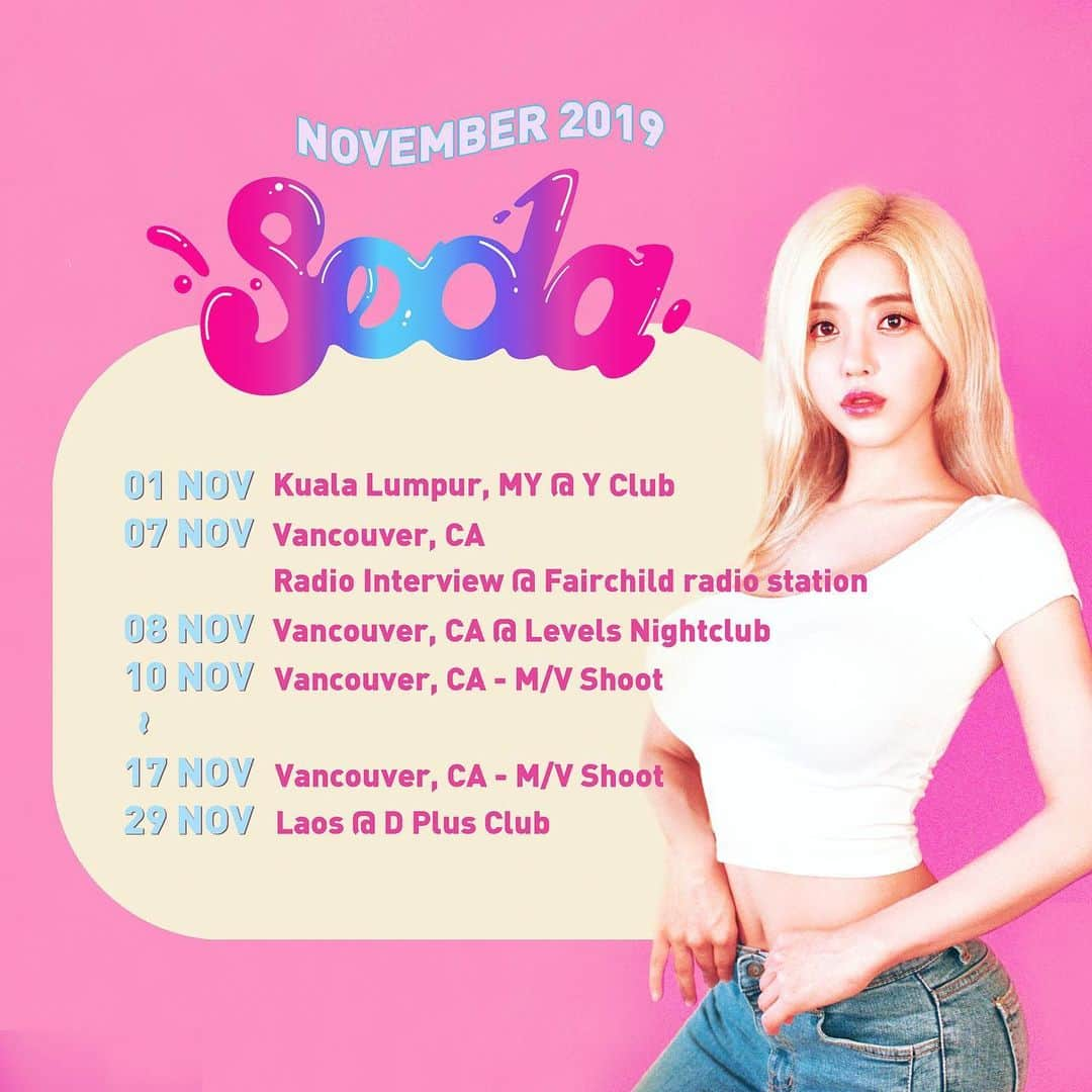 Dj Sodaさんのインスタグラム写真 - (Dj SodaInstagram)「11월 스타트~~~~💖💕 November has started! So excited to meet you guys in Kuala Lumpur, Vancouver, and Laos💕 Let’s make it fun in November as well😻」11月2日 13時56分 - deejaysoda