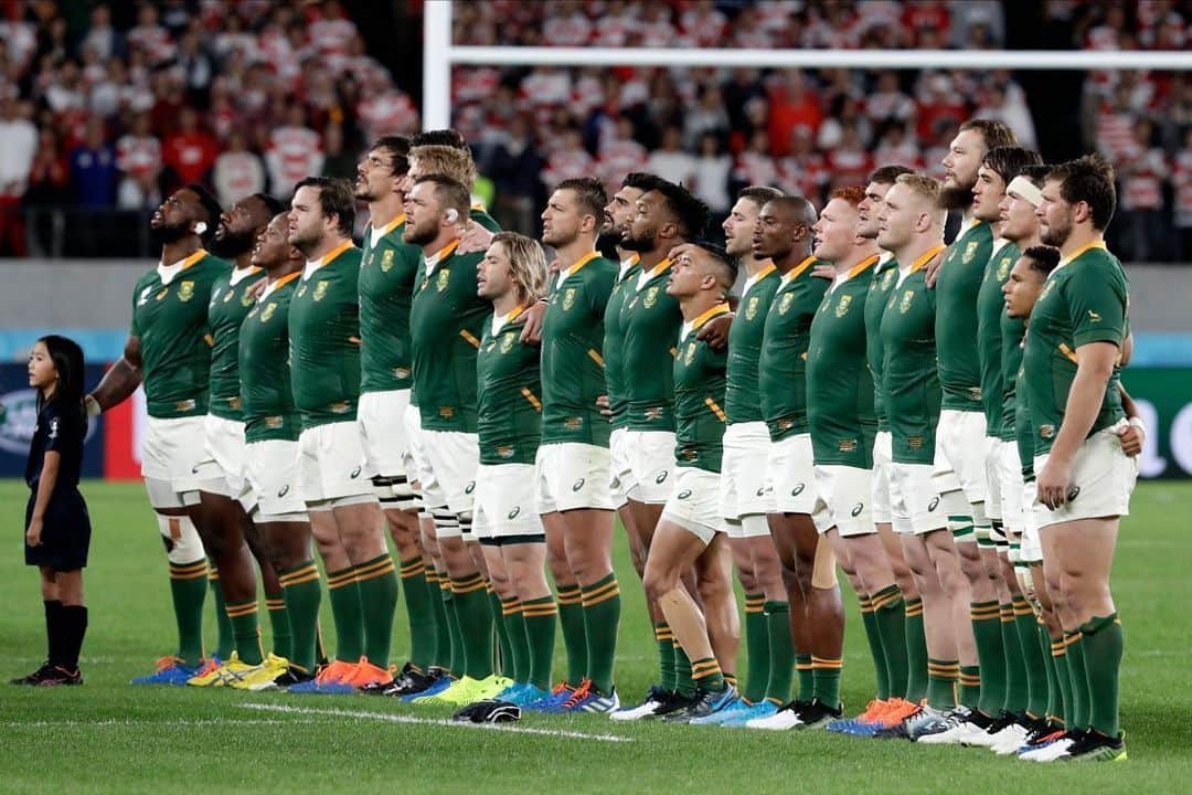 キャメロン・ファンデルバーグのインスタグラム：「Win or lose, These special men have united South Africa and inspired more future generations of rugby players than they will ever know!  Good luck BOKKE!」