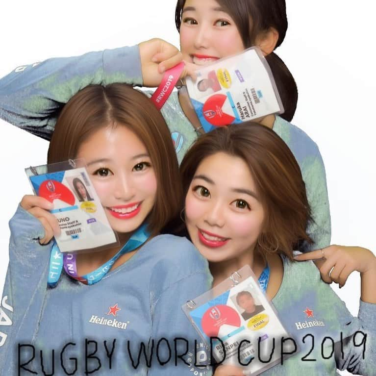 奥野由さんのインスタグラム写真 - (奥野由Instagram)「久しぶりの同期３人★ スポーツってやっぱりいいですね🏉  #rugbyworldcup」11月2日 22時34分 - __yuu___