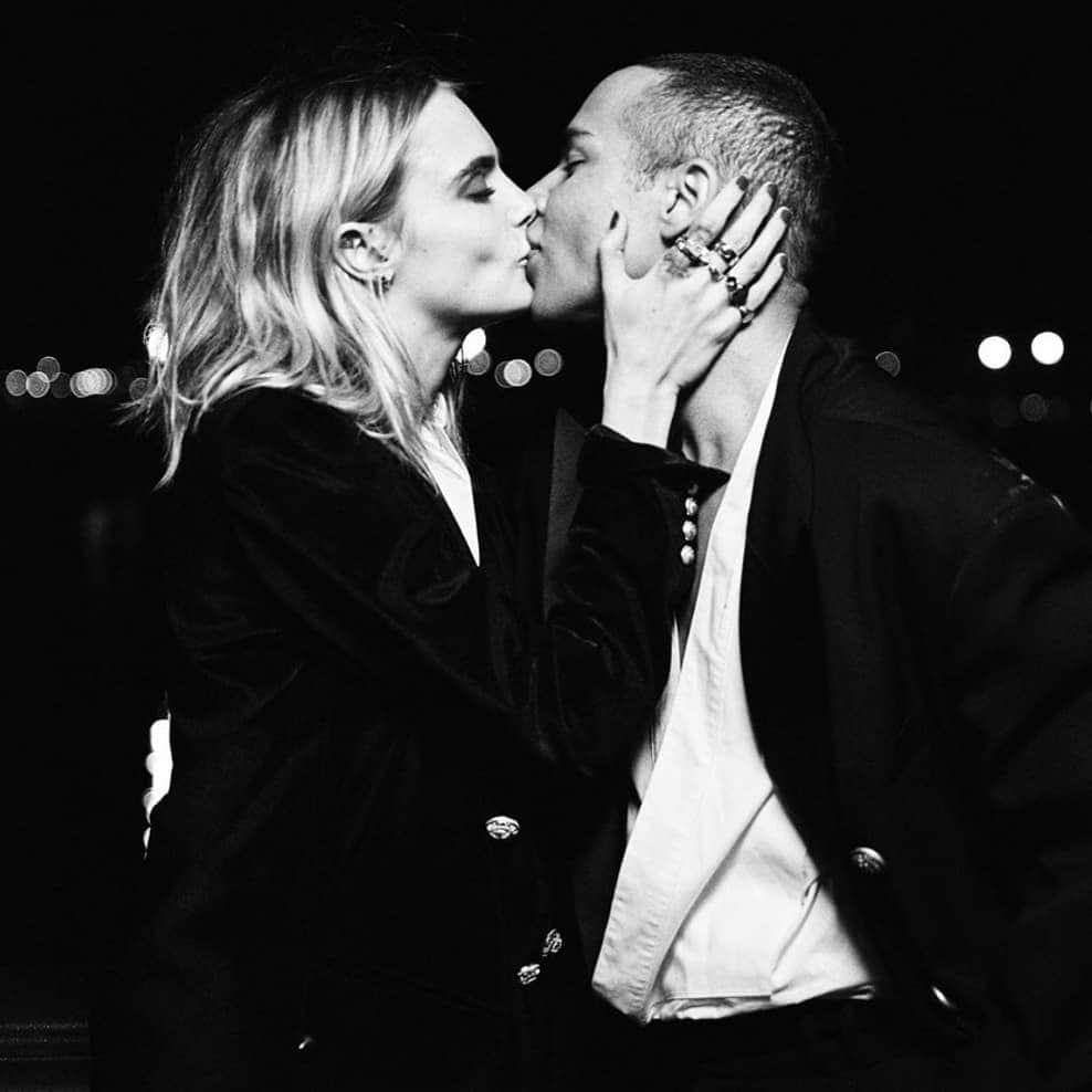 カーラ・デルヴィーニュのインスタグラム：「I love you @olivier_rousteing forever, you’re the gift that keeps on giving. My best friend and creative genius. I feel so lucky to be your partner in crime.」