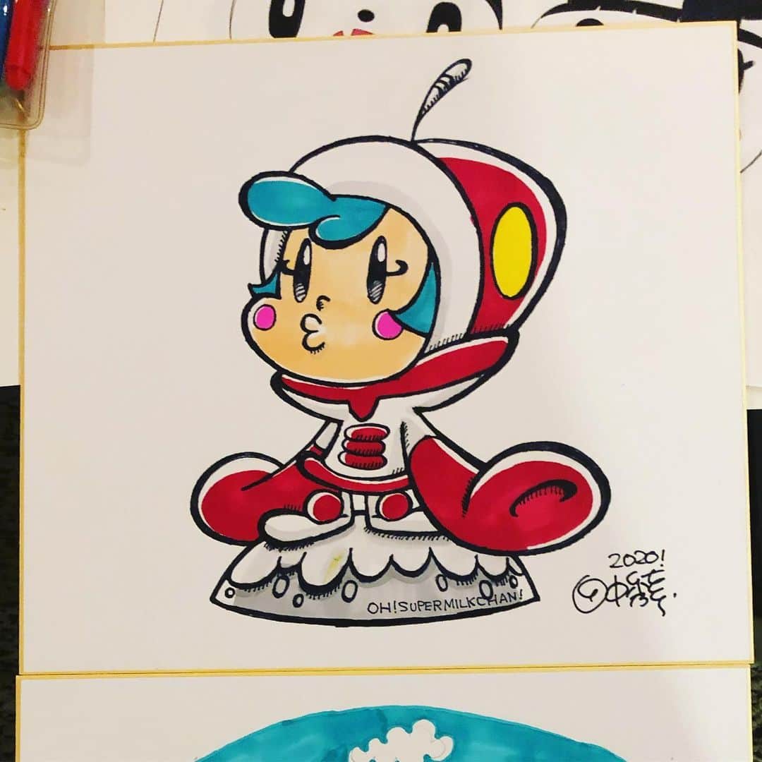 田中秀幸のインスタグラム：「色紙 #supermilkchan」