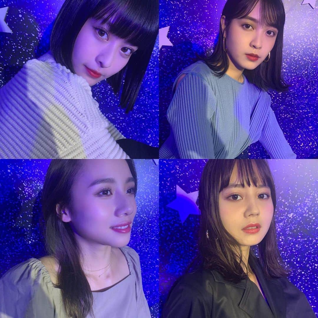 のインスタグラム：「先日の @esteelauderjapan のイベントでスキンケア後のメイクをさせてもらった4人🌙」