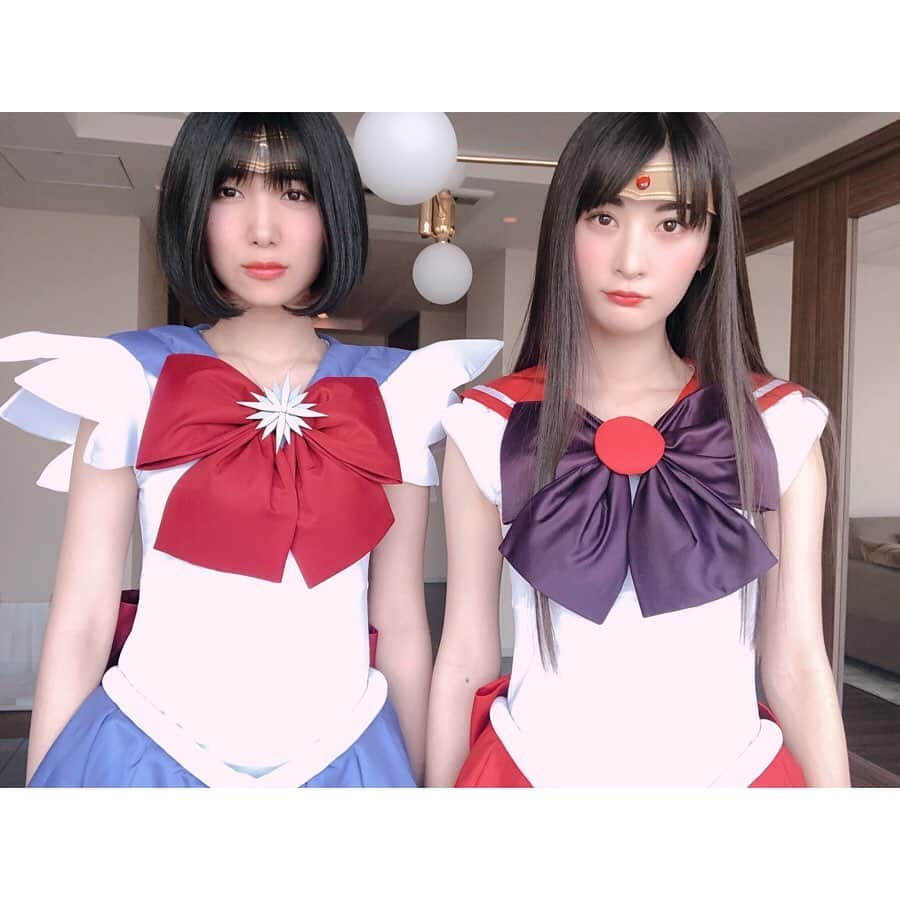 繭さんのインスタグラム写真 - (繭Instagram)「ㅤㅤㅤ ㅤㅤㅤ ハロウィンはおとなしくおうちで🎃 @ichihashi_naoho とサターンとマーズになりました🌙 ㅤㅤㅤ たこ焼きしたりケーキ食べたり のんびりハロウィンだったけど楽しかった🥰 ㅤㅤㅤ #halloween #セーラームーンコスプレ #followme #followmejp #followjp」11月3日 20時48分 - mayumayu1008