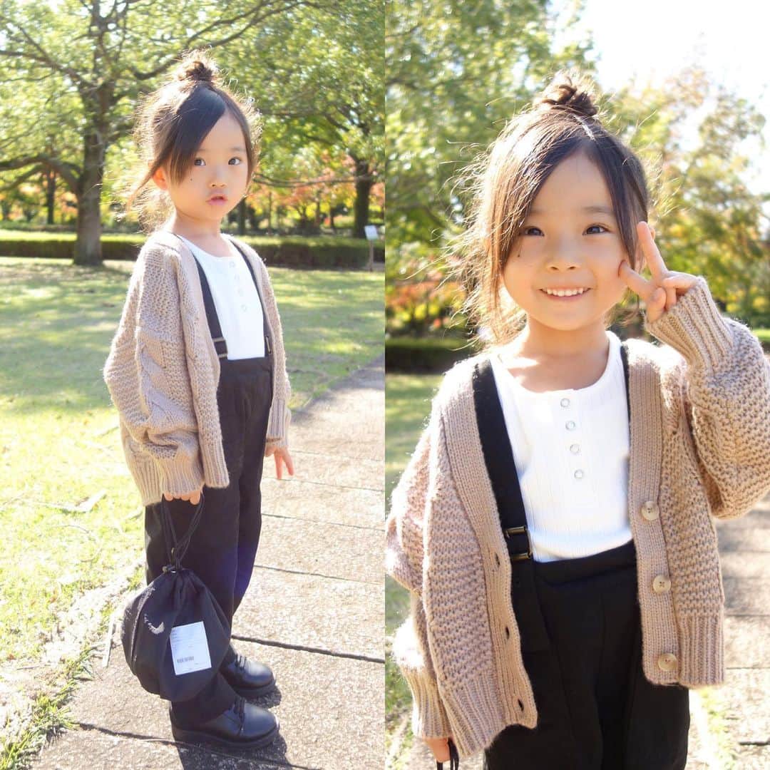 Saraさんのインスタグラム写真 - (SaraInstagram)「. coordinate♡ . @branshes のニットカーデと サス付きパンツが可愛い😍💓 . cardigan ▶︎ #branshes  inner ▶︎ #lowrysfarm  pants ▶︎ #branshes  shoes ▶︎ #branshes  bag ▶︎ #lowrysfarm . . #ootd #kids #kids_japan #kids_japan_ootd #kjp_ootd #kidsfahion #kidscode #kidsootd #kidswear #キッズコーデ #キッズファッション #ニットカーディガン #おだんごヘア」11月3日 21時08分 - sarasara718