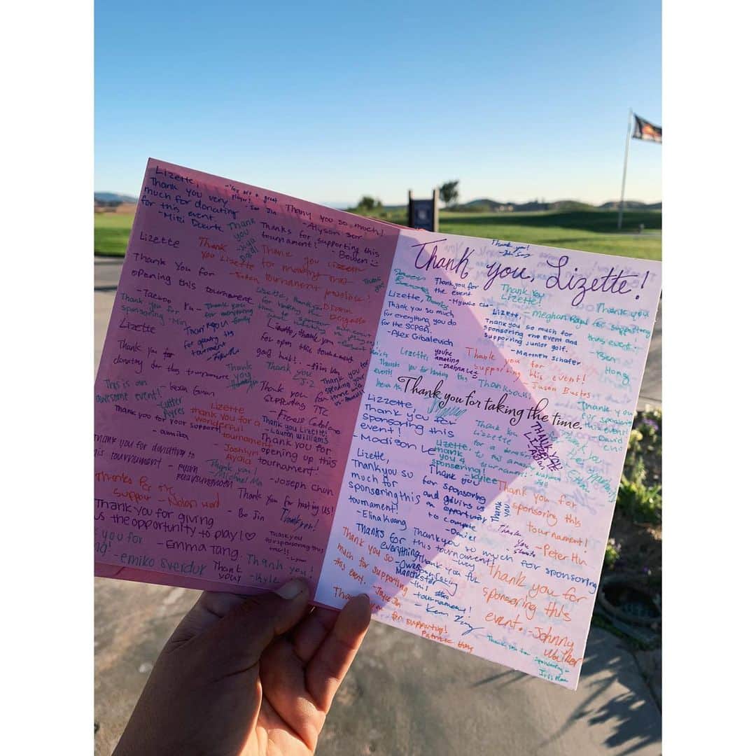 リセット・サラスのインスタグラム：「2019 TTC LIZETTE SALAS CLASSIC ✅  Thank you to each participant, parent, tournament staff and volunteer who made this event happen. The @scpgajrtour has always been dear to my heart and without their support throughout the years I will not be the person/golfer I am today. Congratulations to all of our trophy winners especially @karen.tsuru and @logan_kim05 (with a 🐥, HOLE IN ONE, 🐥 finish) This weekend was a tough test but I'm proud of everyone, that's @tukwet_canyon for ya... see you all next year! 🖤」