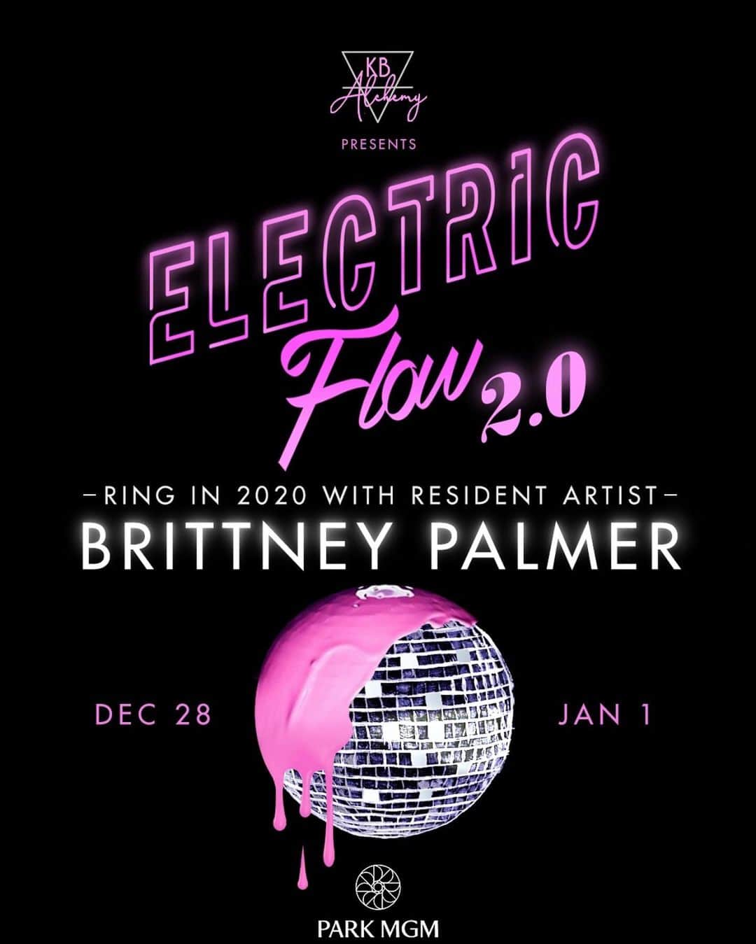 ブリトニー・パーマーさんのインスタグラム写真 - (ブリトニー・パーマーInstagram)「**BIG NEWS 🚨** Electric Flow 2.0 is back. @parkmgm  #LasVegas  December 28 - Jan 1  New never before seen paintings and some BIG surprises!  Can’t wait to fill you in, stay tuned.  #artiseverything #artist #artshow #create  Produced by @kamela  Artist @brittneypalmerart」11月4日 9時28分 - brittneypalmer