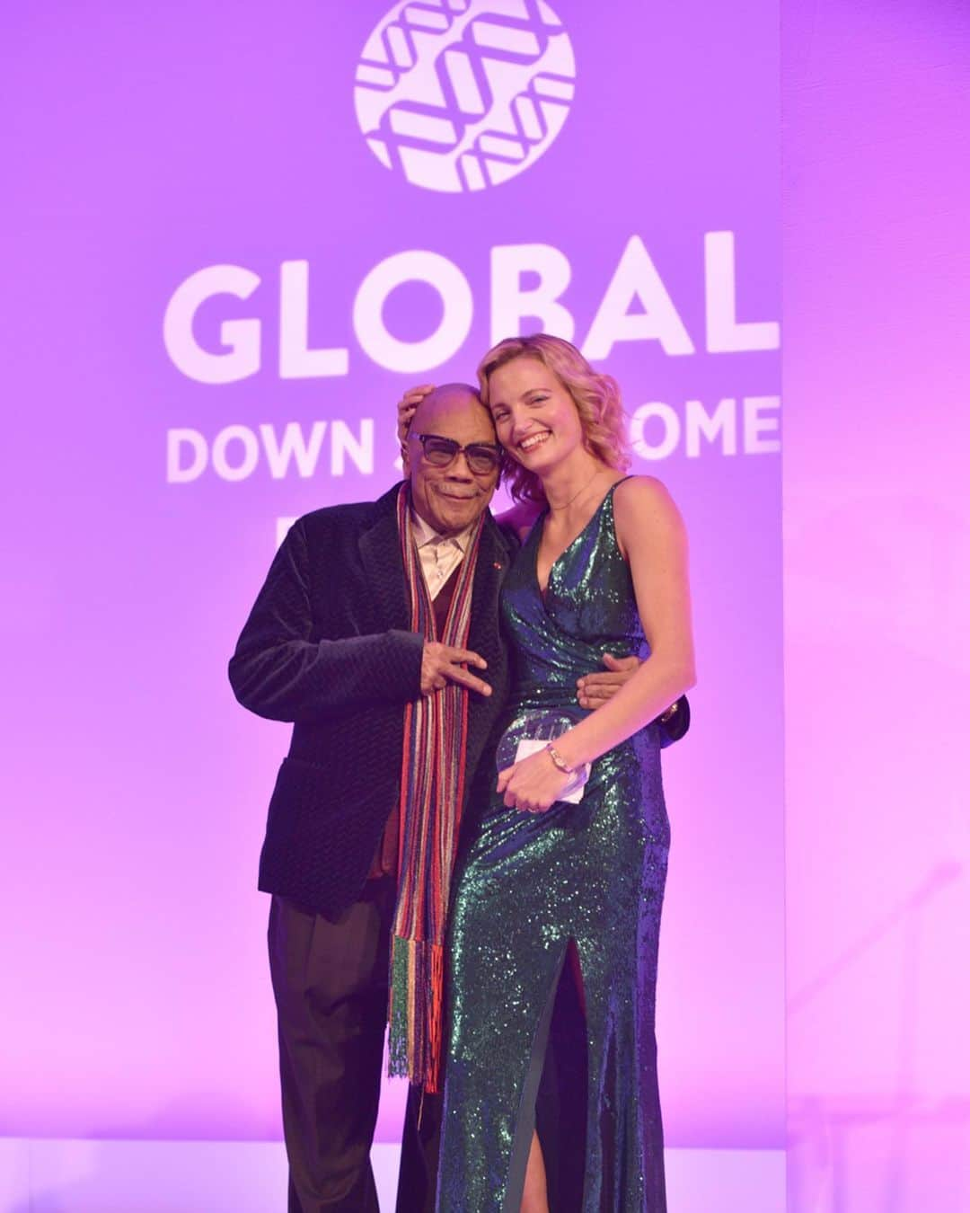 クインシー・ジョーンズさんのインスタグラム写真 - (クインシー・ジョーンズInstagram)「It absolutely makes my soul smile to have had the honor of presenting @amanda_booth with the Quincy Jones Exceptional Advocacy Award at the Global Down Syndrome Foundation’s annual Be Beautiful, Be Yourself Fashion Show last night. Not only is Amanda an incredibly hard worker, but she is an incredible mother & advocate for the community & beyond. And I absolutely loved seeing our co-honoree @meganbomgaars out there struttin’ like she owned that runway!! ((:0)) I’m proud to have been involved with @globaldownsyndrome since day 1, after my dear friend’s (John & Anna Sie) granddaughter, Sophia, was diagnosed with Down Syndrome. Through this beautiful foundation, the Sie’s & their wonderful daughter, Michelle Whitten, have tripled funding for Down Syndrome research & given this inspiring community a voice that they DESERVE. Thank-Q all for having me this weekend & for showing us what TRUE beauty is, inside & out…Big-time love & props!! 📸: Thomas Cooper / Jared Wilson」11月4日 14時05分 - quincyjones