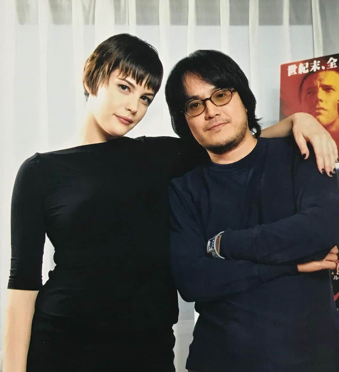 江口寿史のインスタグラム：「アルマゲドンの時のリブ・タイラーかわゆす。おれ顔でか！てかリブさんの顔が鬼小さいのよ！」