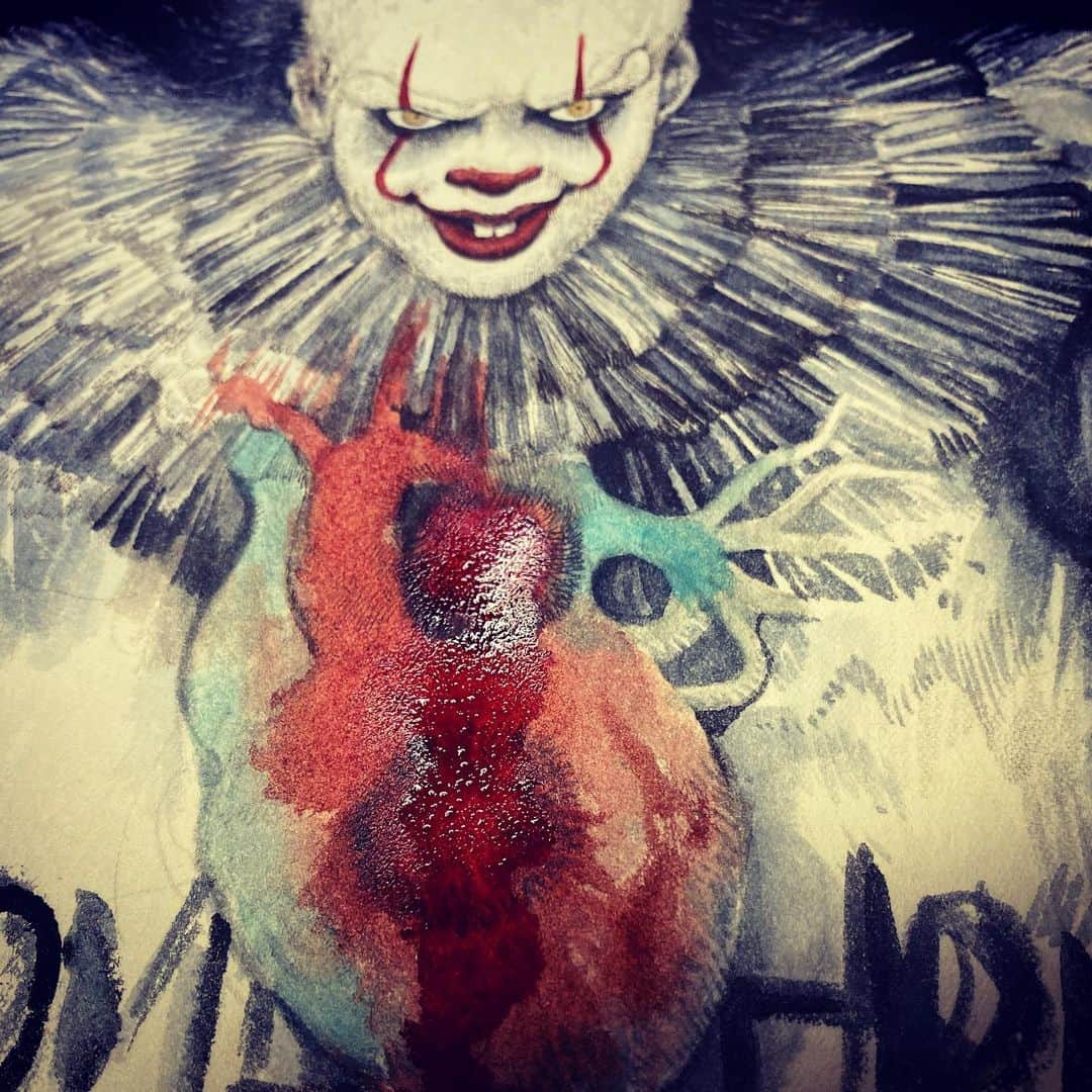 ヒグチユウコさんのインスタグラム写真 - (ヒグチユウコInstagram)「#itchapter2 作品描かせていただきました。🤡が怖い人はみないほうがいいかも。 #ペニーワイズ　#pennywise #stevenking」11月4日 19時18分 - yukohiguchi3