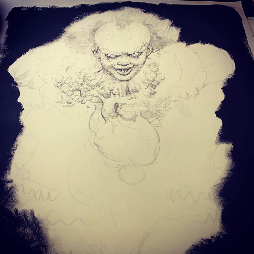 ヒグチユウコさんのインスタグラム写真 - (ヒグチユウコInstagram)「#itchapter2 作品描かせていただきました。🤡が怖い人はみないほうがいいかも。 #ペニーワイズ　#pennywise #stevenking」11月4日 19時18分 - yukohiguchi3