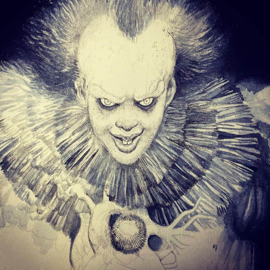 ヒグチユウコさんのインスタグラム写真 - (ヒグチユウコInstagram)「#itchapter2 作品描かせていただきました。🤡が怖い人はみないほうがいいかも。 #ペニーワイズ　#pennywise #stevenking」11月4日 19時18分 - yukohiguchi3