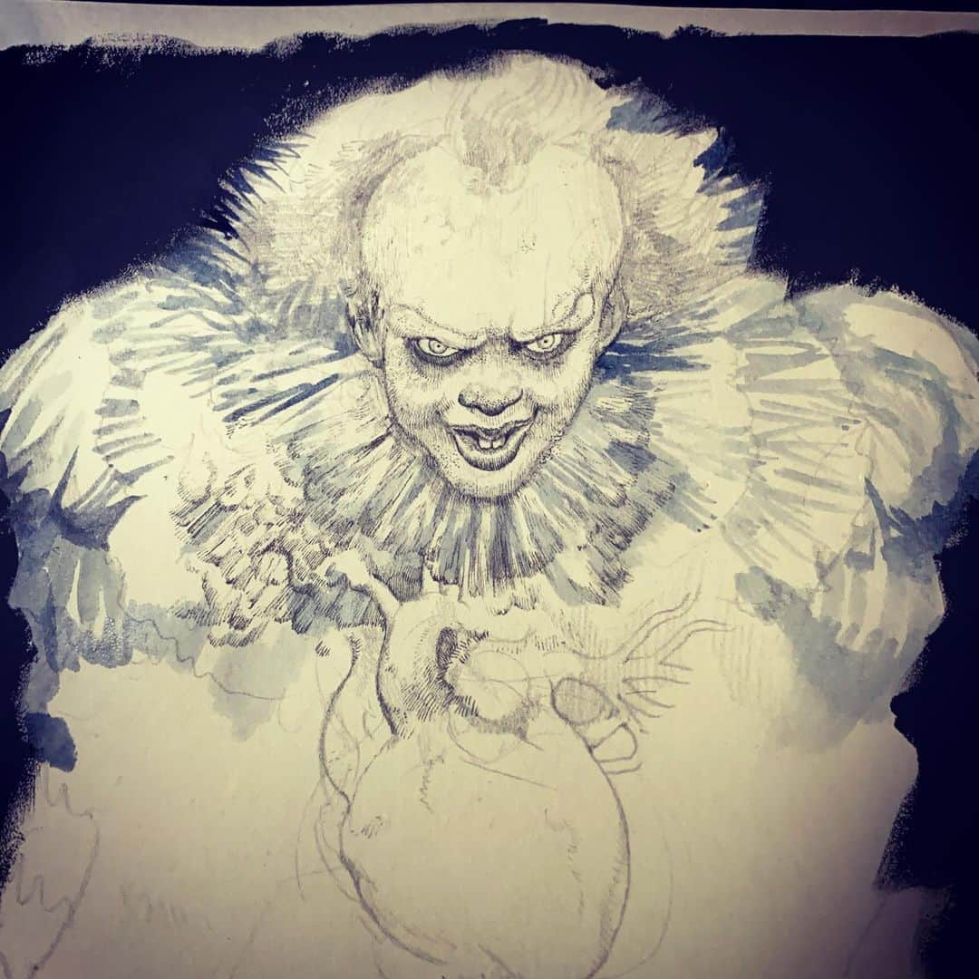 ヒグチユウコさんのインスタグラム写真 - (ヒグチユウコInstagram)「#itchapter2 作品描かせていただきました。🤡が怖い人はみないほうがいいかも。 #ペニーワイズ　#pennywise #stevenking」11月4日 19時18分 - yukohiguchi3