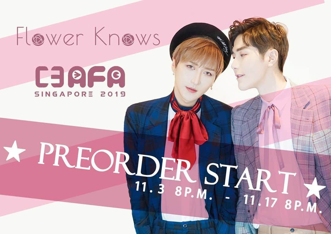 のインスタグラム：「【AFASG预售开始 AFASG Preorder Start】 ◇◇◇◆◆◆ 预售时间：11月3日晚8点-11月17日晚8点  预售产品：FLower Knows彩妆+Baozi Hana周边！  预售活动①：每满45新币，即可获得现场抽奖卡一张，抽取AFASG特别非卖赠品！（多买多送，上不封顶）  预售活动②：参加预售满45新币，即获得BaoziHana拍立得一张（预订限定，多买多送，上不封顶，多款随机）  预售活动③：预售个别产品将有特别折扣！不要错过哦~  预售说明：预售只针对可以参加AFASG的粉丝~产品将现场领取，详细请参考Google Form~为了保证您可以买到产品及色号！请务必参加我们的预售哦~！ 预售活动④：参与预售，在提货日当天可获得当天合影卷一张！需在合影开始前提取预订产品～（不参与预订，仍可通过现场购买获得合影卷，每日数量有限，派完即止）  预售Google Form：https://forms.gle/FMzAFcfWCbcoRgco6  有任何问题的话可以电邮至 - flowerknowsinafasg@gmail.com - 或者在此贴留言XD 我们会尽快回复的~ ◆◆◆◇◇◇ Preorder Period: 3 Nov 8pm - 17 Nov 8pm  Preorder Products: FLower Knows Makeup Products +Baozi Hana Merchandise!  Preorder Event ①: For every purchase of SGD 45, you will be entitled to a lucky draw card to stand a chance to win gifts limited to AFASG that will not be sold! (No limit to the lucky draw, the more you buy the more chances you get)  Preorder Event ②: For every preorder purchase of SGD 45, you will be entitled with 1 Baozi Hana Polaroid photo (limited to preorder, the more you buy the more photos you get, different designs will be given at random)  Preorder Event ③: There will discount to various items during the preorder! Do not miss it~  Things to take note for preorder: Preorder is only applicable for fans that are able to attend AFASG~ The prizes will be given on the day of the event at the venue, for more information please read through the Google Form~ to ensure that you will be able to buy the product and colours that you want! Please do join in our preorder sale~! Preorder Event ④: By joining our preorder, you will be entitled a photograph coupon on the day you collect your products! You will need to collect your items before the photography session~ (for those who did not join the preorder can still get a photograph coupon through our on-site sales of products, however, the number of coupons is limited, and will be given out on first come first serve basis)  Preorder Google Form：https://forms.gle/FMzAFcfWCbcoRgco6  If you have any enquiries, please email to - flowerknowsinafasg@gmail.com - or leave a comment down below XD We will reply you asap~」