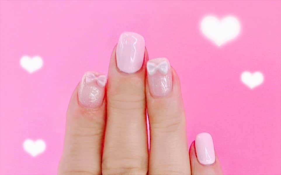 藤崎里菜さんのインスタグラム写真 - (藤崎里菜Instagram)「#nail #ネイル #リボン #りぼん #ガーリーネイル #girly #ガーリー #ピンクネイル #ピンク #pink #スクエア」11月5日 11時49分 - rina_fujisaki