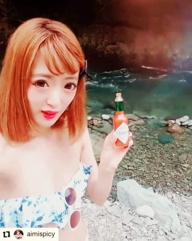梁愛美のインスタグラム：「#Repost @aimispicy • • • • • • #激辛アイドル #梁愛美 です🐰🌶🌶 ❥ ❥ キャッチコピーは #タバスコは飲み物です。🌶🌶🌶 ❥ ❥  タバスコ1本(もはや何本でも)飲めます🌶🌶🌶 ❥ ❥ 自己紹介までに特技をお届け🙋💕 ❥ ❥ 全国の激辛好きのみなさん是非仲良くして下さい🌶🌶🌶💕 ❥ ❥ 【TV出演📺🌶】 ❥ ❥ ・日本テレビ『二ノさん！』 ・フジテレビ系列『ちょっとザワつくイメージ調査 もしかしてズレてる？』 ・フジテレビ系列『お客様は知っている！』 ・読売テレビ『大阪ほんわかテレビ』 ・関西テレビ『お笑いワイドショーマルコポロリ！』 ・毎日放送『魔法のレストラン』 ❥ ❥ 【経歴🌶】 ❥ ❥ ・ 鳥一代 恵比寿☞激辛チャレンジ完食(完食で飲食代無料。) ・ ソウルフードバンコク 池尻大橋☞激辛チャレンジ完食(完食で飲食代無料。) ・ 地獄の担担麺 由比ヶ浜☞激辛チャレンジ完食(完食で飲食代無料。) ・ももてつ 名古屋 ☞激辛チャレンジ完食(無料券GET。) ・ 味覚 新橋☞激辛石焼麻婆豆腐完食(新記録更新。) ・ イエローカンパニー 恵比寿☞圏外バリ3完食(ピッキーヌまで完食者として名前飾って頂いてます。) ・ 赤い壺 表参道☞激辛チャレンジ完食(完食者として表彰状飾って頂いてます。) ・ ロビンソンクルーソーカレーハウス 北品川☞13010倍カレー完食(新記録更新。完食者として名前飾って頂いてます。) ・まぜそば三ツ星 恵比寿☞激辛チャレンジ 15ネロ完食(完食者として名前＆写真飾って頂いてます。) ・ SHANTI 渋谷☞MAX40ボーガを400ボーガに変更して完食 ・  辛いもんやギロチン 大阪☞GOD完食 ・ 一輪 渋谷☞とんでもねぇ〜完食 ・ 赤から 渋谷☞赤から鍋 裏メニュー20番完食 ・ ダルマット 六本木☞激辛アラビアータ 裏メニュー完食 ・ モジャカレー 大阪☞即KO！辛 1000倍完食 ・ 心 渋谷☞100倍完食 ・ 蒙古タンメン中本 目黒☞北極×10倍完食 ・ ドミニカ 新宿☞10倍完食 ・ CoCo壱 恵比寿☞10辛完食 ・ 味仙 名古屋☞イタリアン完食 ・ 大須たんたんめん 名古屋☞﻿ 猛烈担担麺完食 ・石鍋スンドゥブ専門店 姉妹 恵比寿☞7辛完食❥ ❥ 今まで食べれなかった物はありません🙌🌶🌶🌶 ❥ ❥ 挑戦者(お店)募集中🙋🌶🌶🌶 ❥ ❥ #激辛 #激辛女王 #激辛女子 #激辛部 #激辛好きさんと繋がりたい #激辛好きな人と繋がりたい #辛いもの好きさんと繋がりたい #辛スタグラム #タバスコ #唐辛子 #トリニーダスコーピオン #キャロライナリーパ #プリッキーヌ #ジョロキア #水着 #水着コーデ #ビキニ #プラチナムプロダクション #japanesegirl #kawaiistyle #bikini #Tabasco #platinumproduction #aimiryou」
