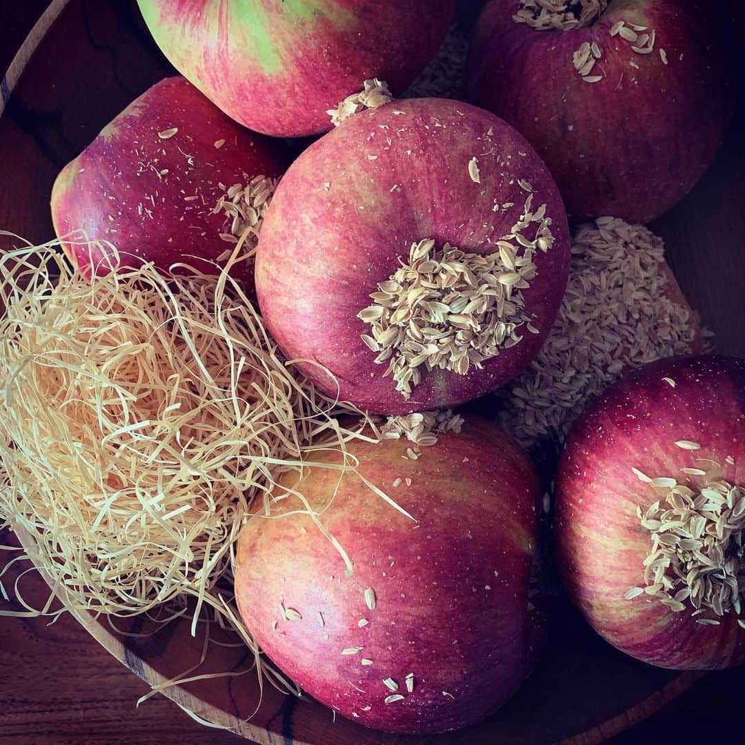 ワタナベマキさんのインスタグラム写真 - (ワタナベマキInstagram)「りんごの季節。籾殻に包まれたりんごを出して、ヒバのもじゃもじゃと一緒に保存。 ヒバのもじゃもじゃは鮮度が保たれるそうですよ。 冷蔵庫の野菜室にも。 @culdesac_japon」11月5日 9時57分 - maki_watanabe