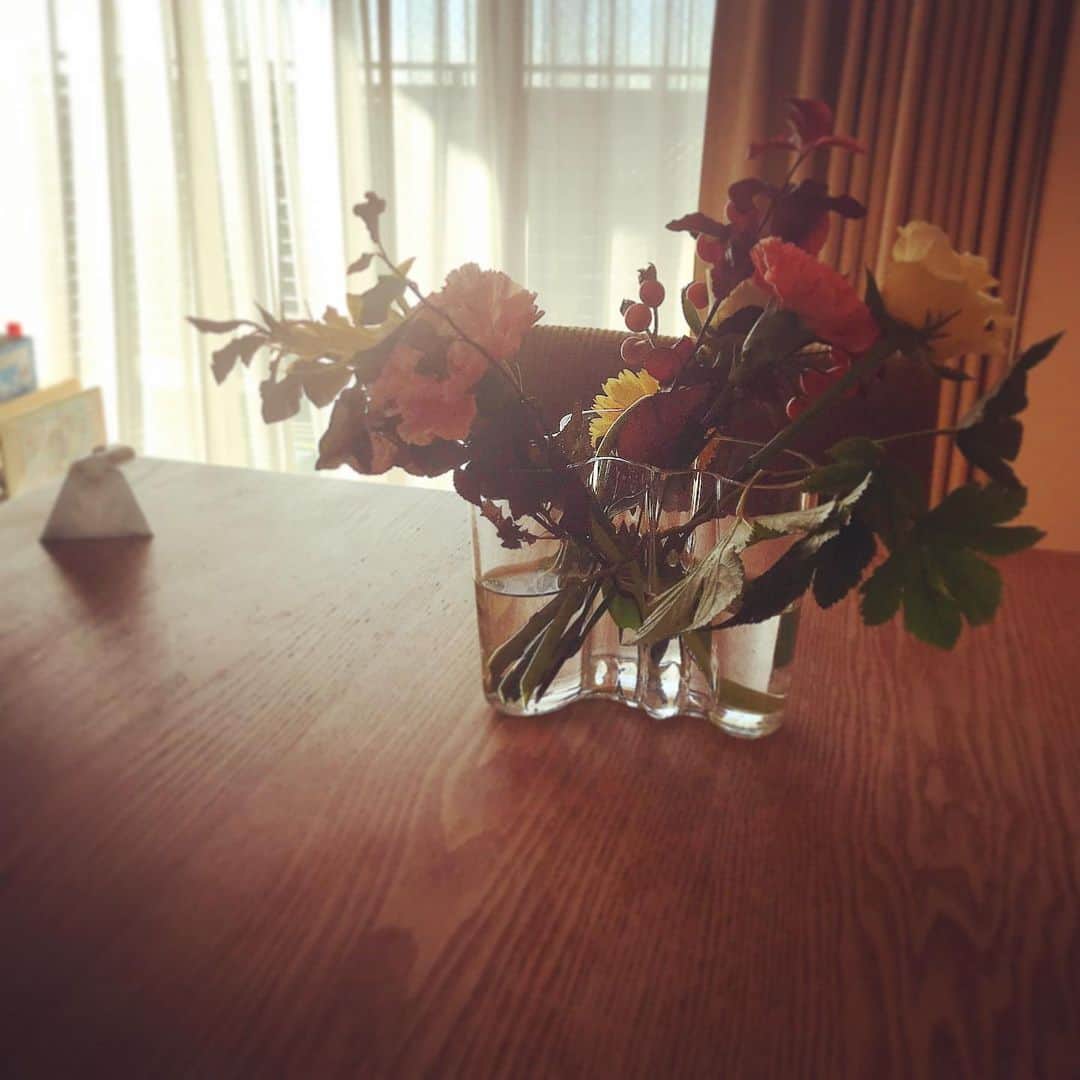 朝倉真司のインスタグラム：「仕舞ってあったアアルトの花瓶。どうやって生けたらいいのか未だによくわからない。」