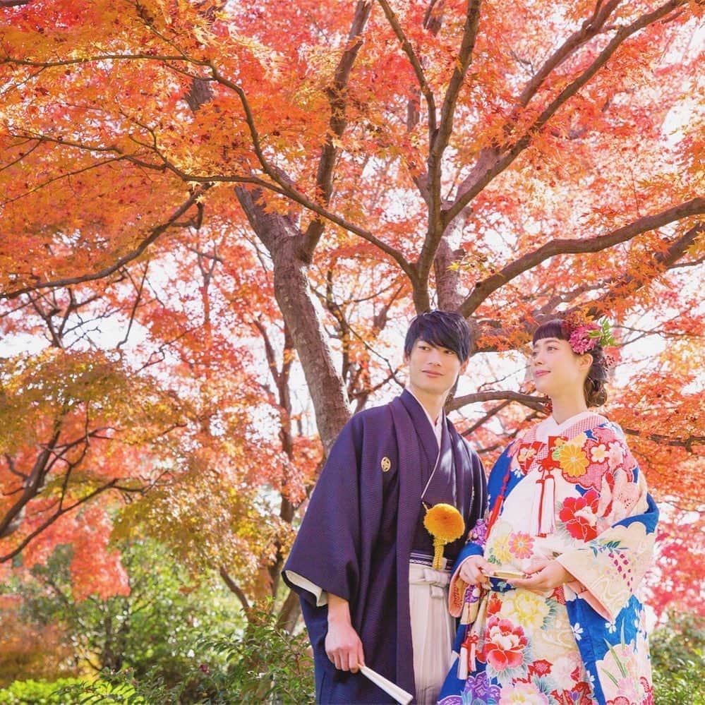 CLAIREのインスタグラム：「いよいよ、紅葉の季節がやってきます🍁 ・ @clairebridalstudio」