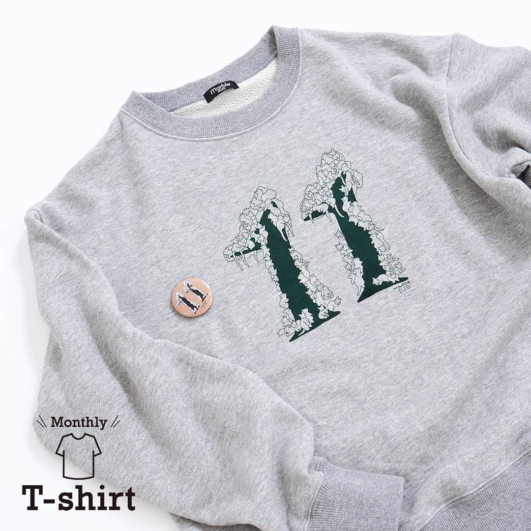 marbleSUD(マーブルシュッド) のインスタグラム：「Monthly T-shirt 11月バージョンは…。冬仕様になって、スウェットが初登場！1日からの発売で、すでに完売の兆しです。」